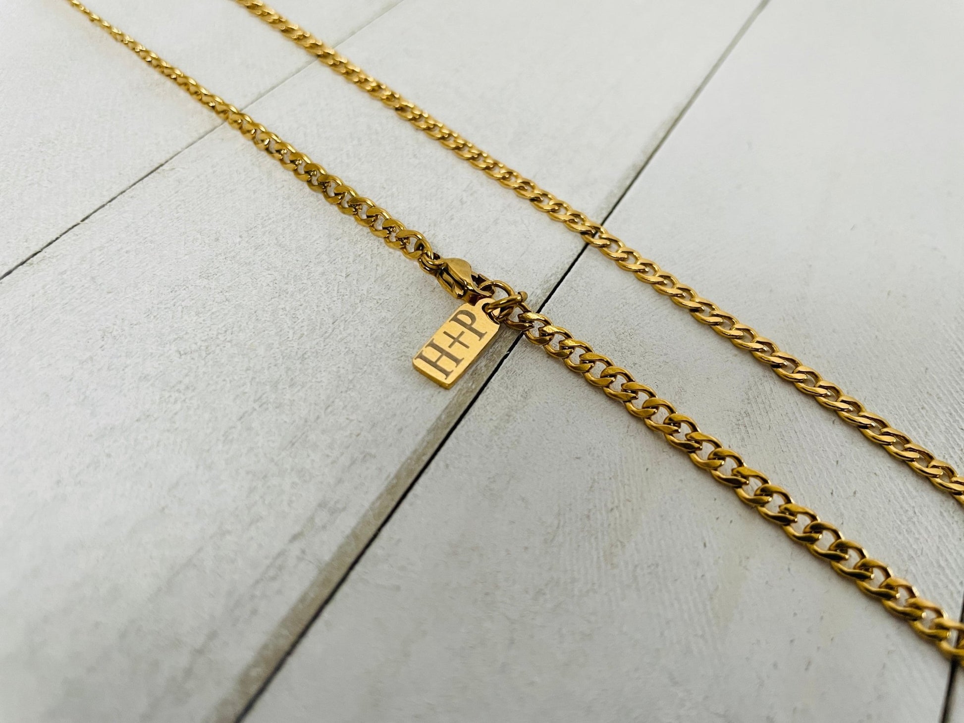 3mm 18K Gold Plated Curb Chain - HimleyJewelry