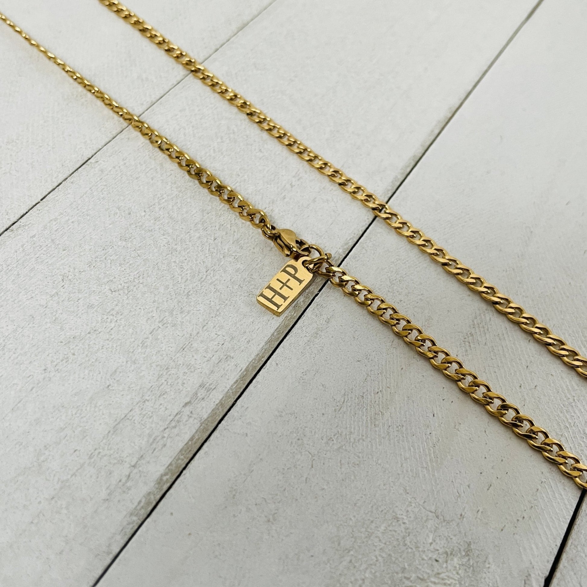 3mm 18K Gold Plated Curb Chain - HimleyJewelry