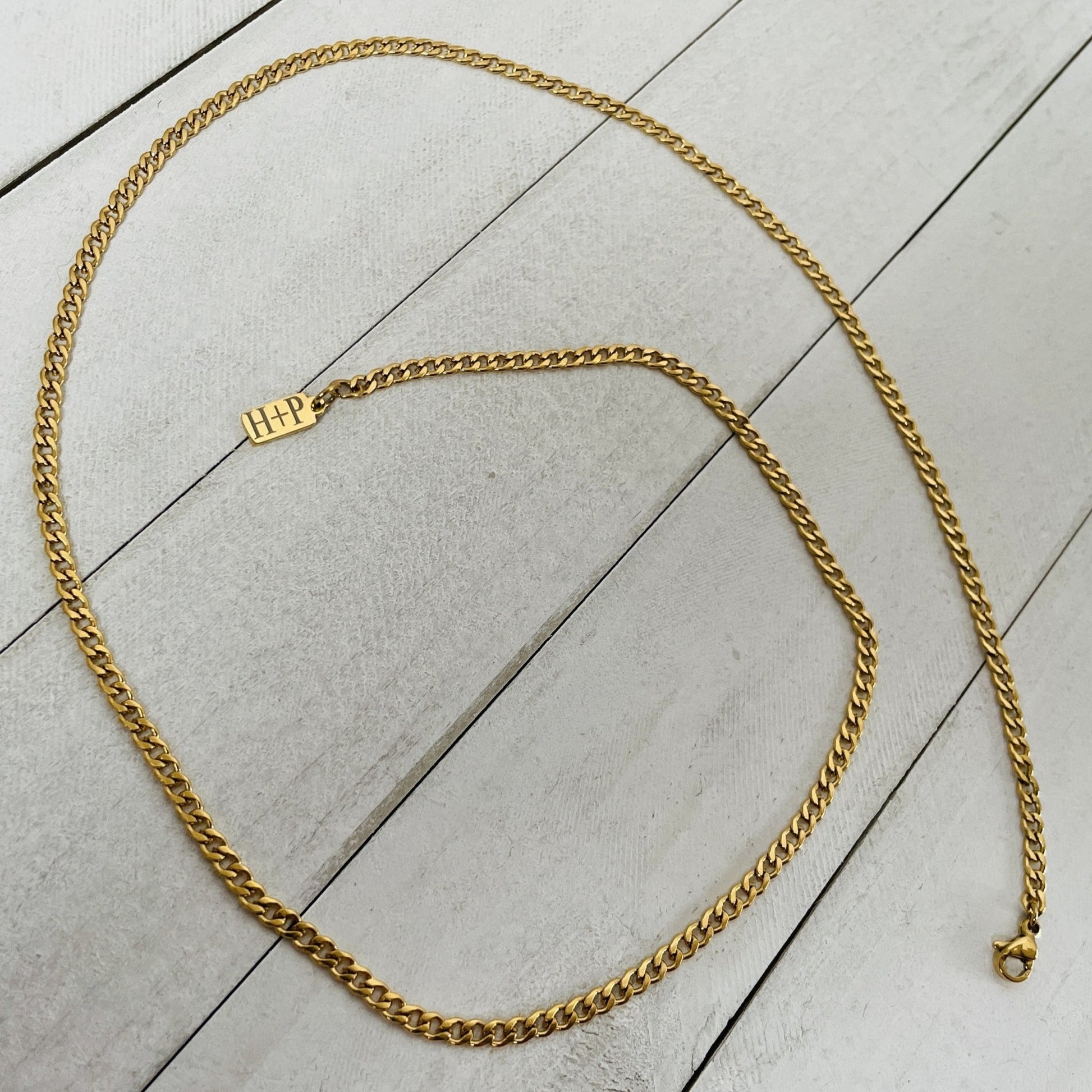 3mm 18K Gold Plated Curb Chain - HimleyJewelry