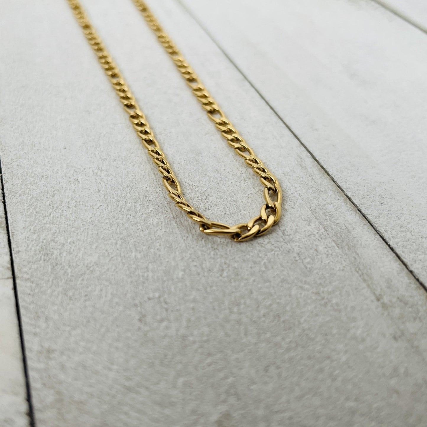 3mm Gold Figaro Chain - HimleyJewelry