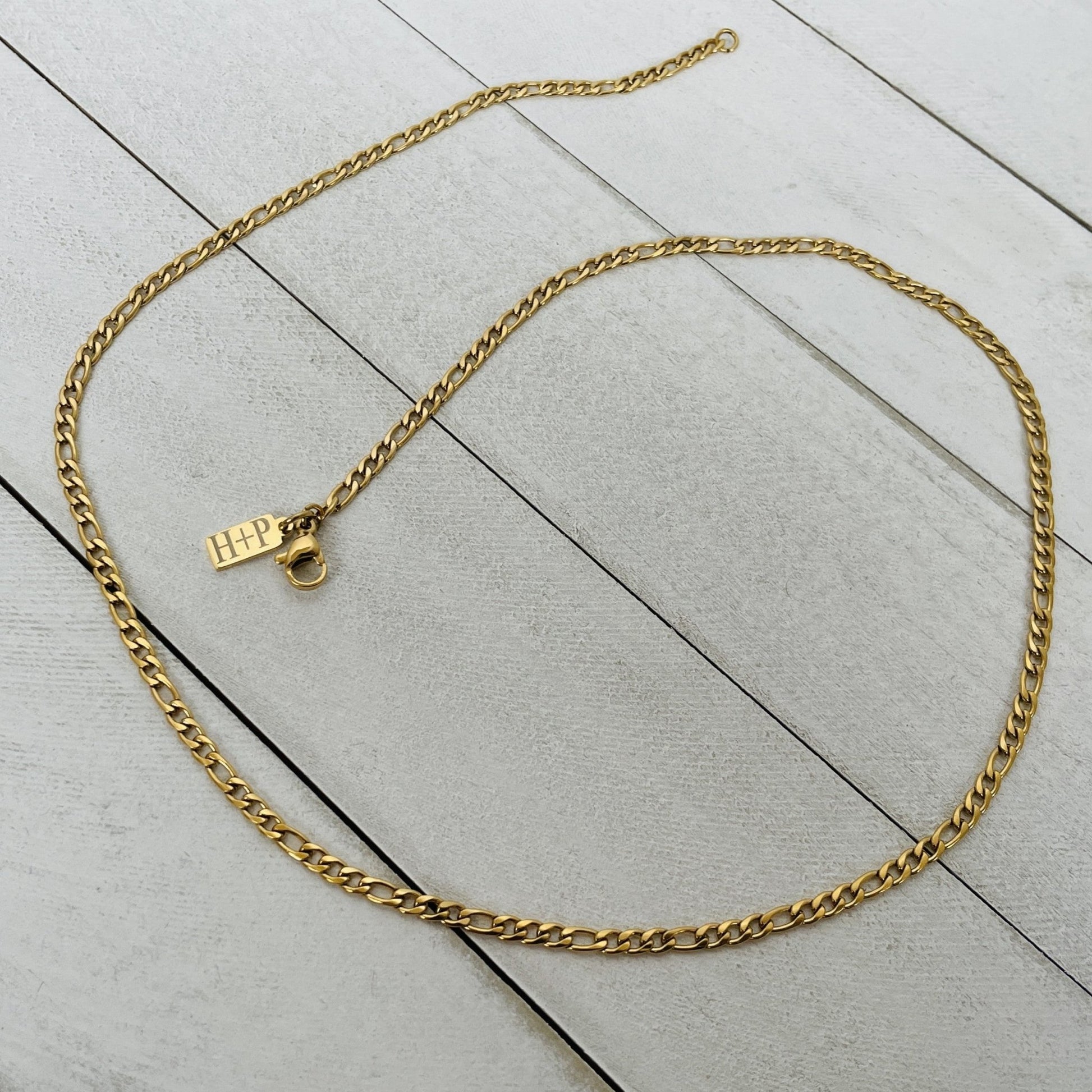 3mm Gold Figaro Chain - HimleyJewelry