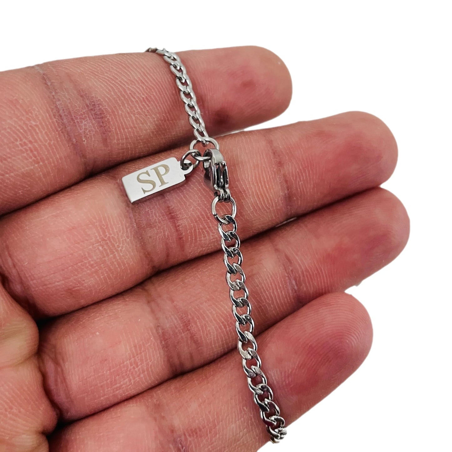 3mm Silver Curb Chain for Men and Women - HimleyJewelry