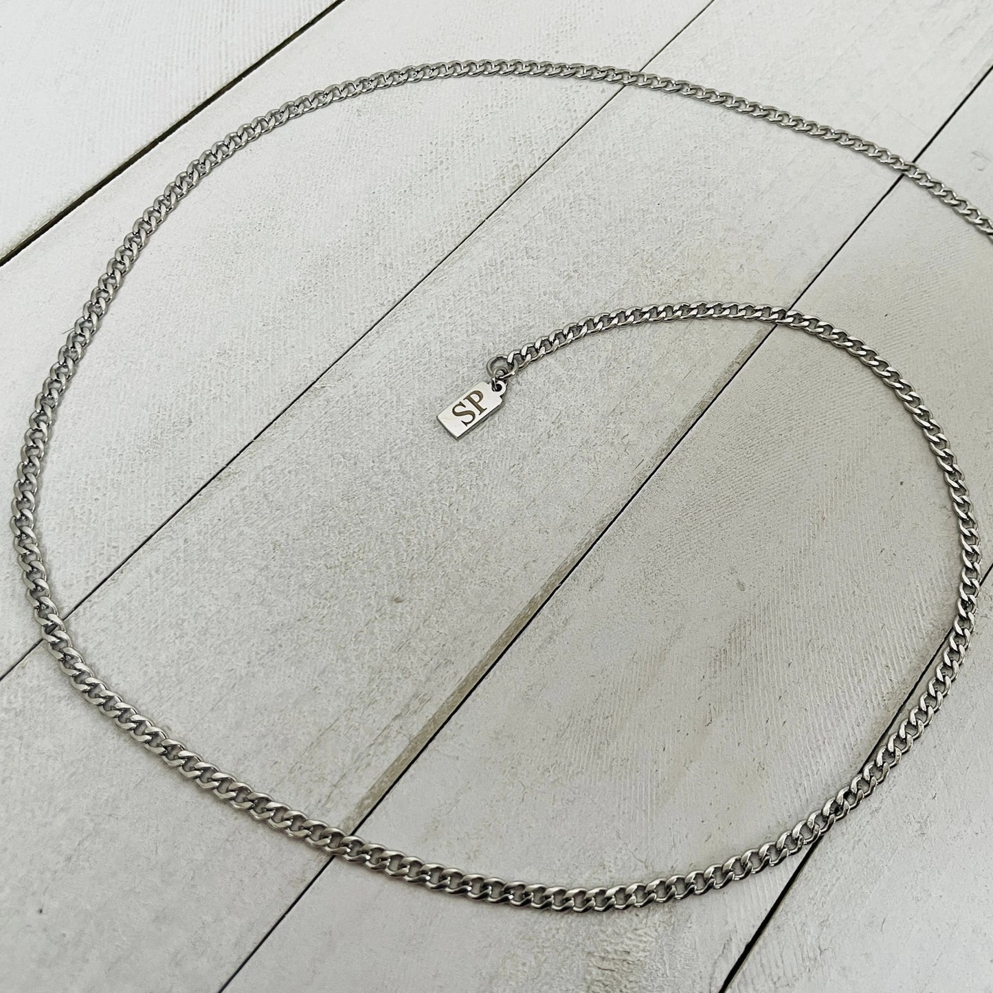 3mm Silver Curb Chain for Men and Women - HimleyJewelry