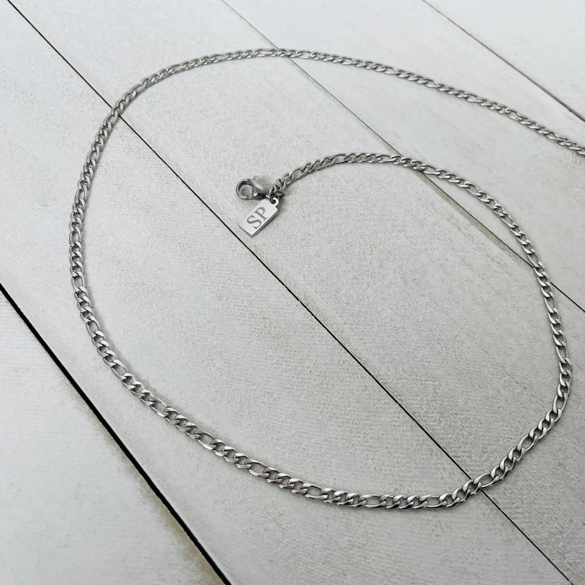 3mm Silver Figaro Chain for Men and Women - HimleyJewelry