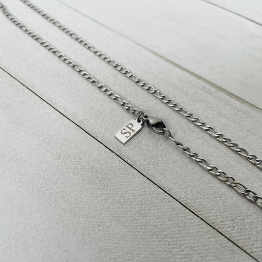 3mm Silver Figaro Chain for Men and Women - HimleyJewelry