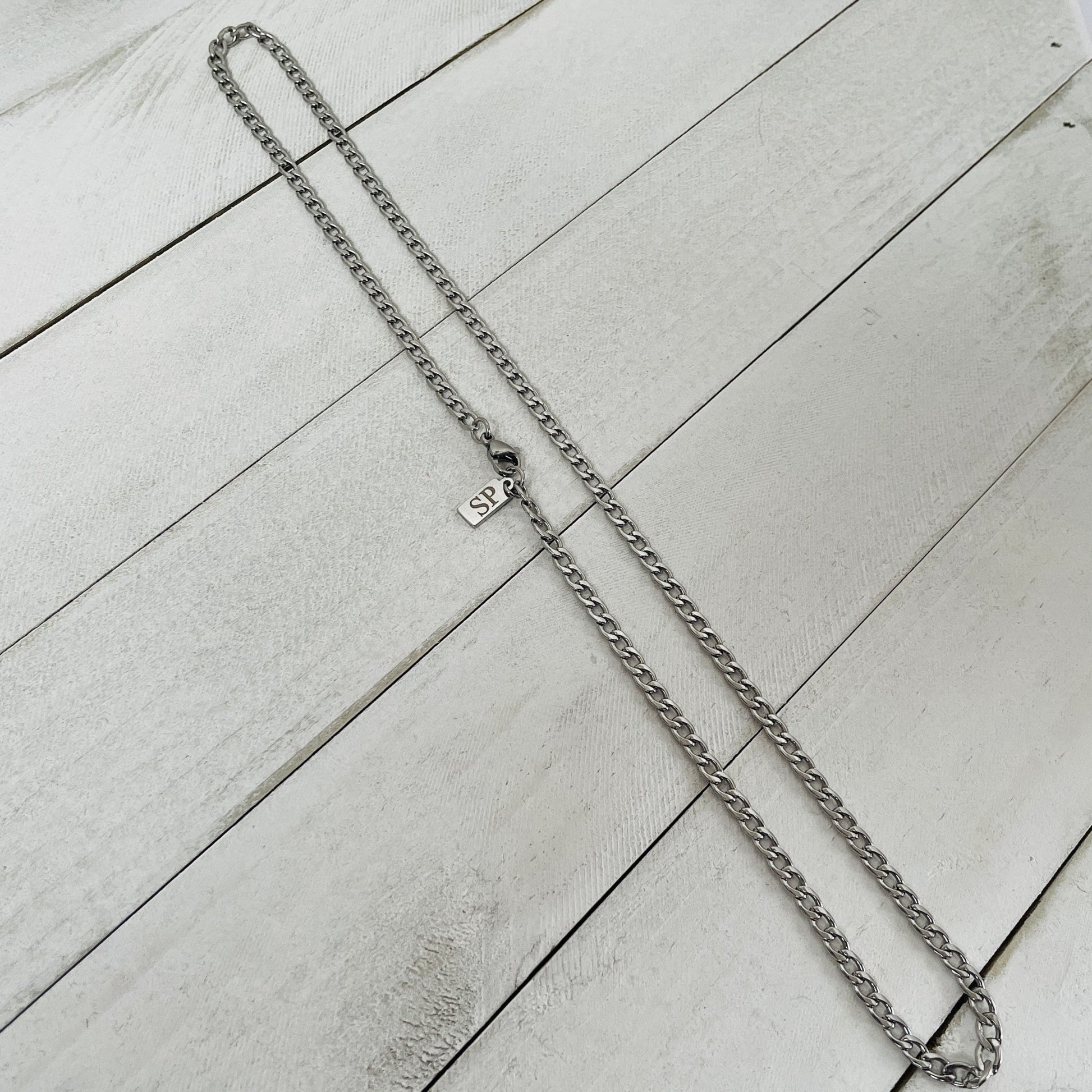 4mm Silver Curb Chain - HimleyJewelry