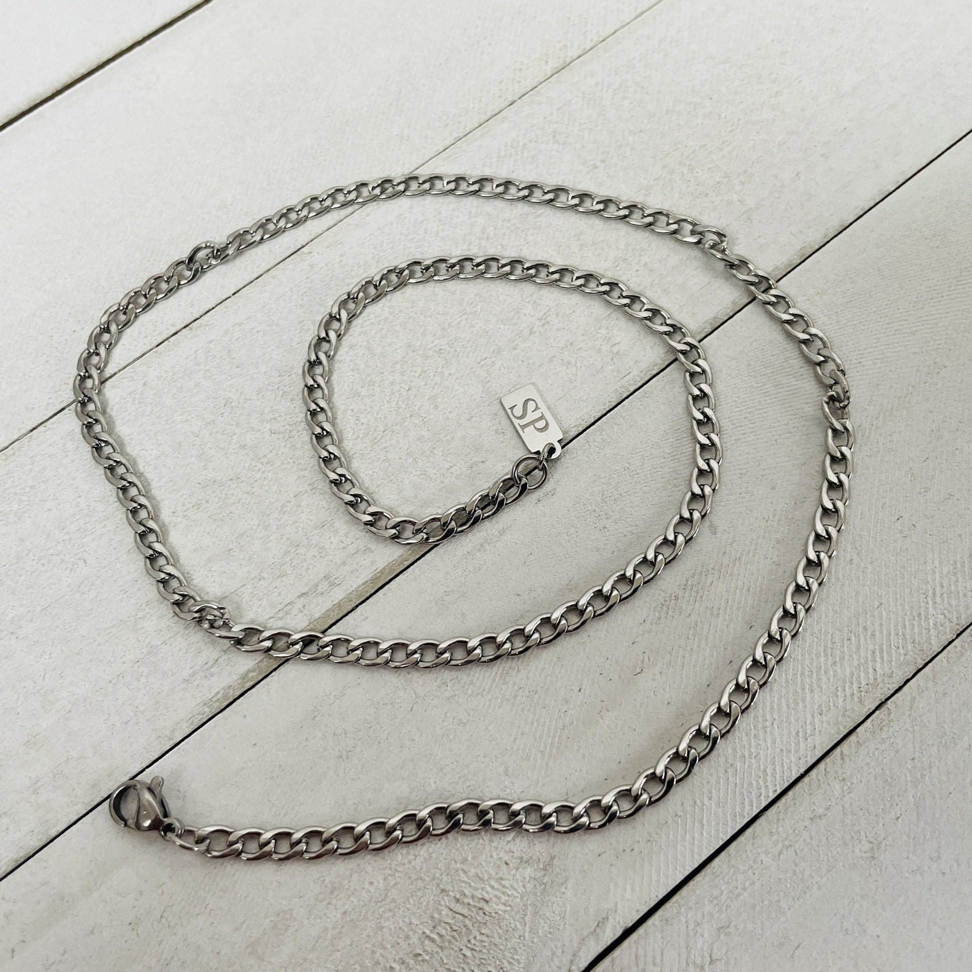 4mm Silver Curb Chain - HimleyJewelry