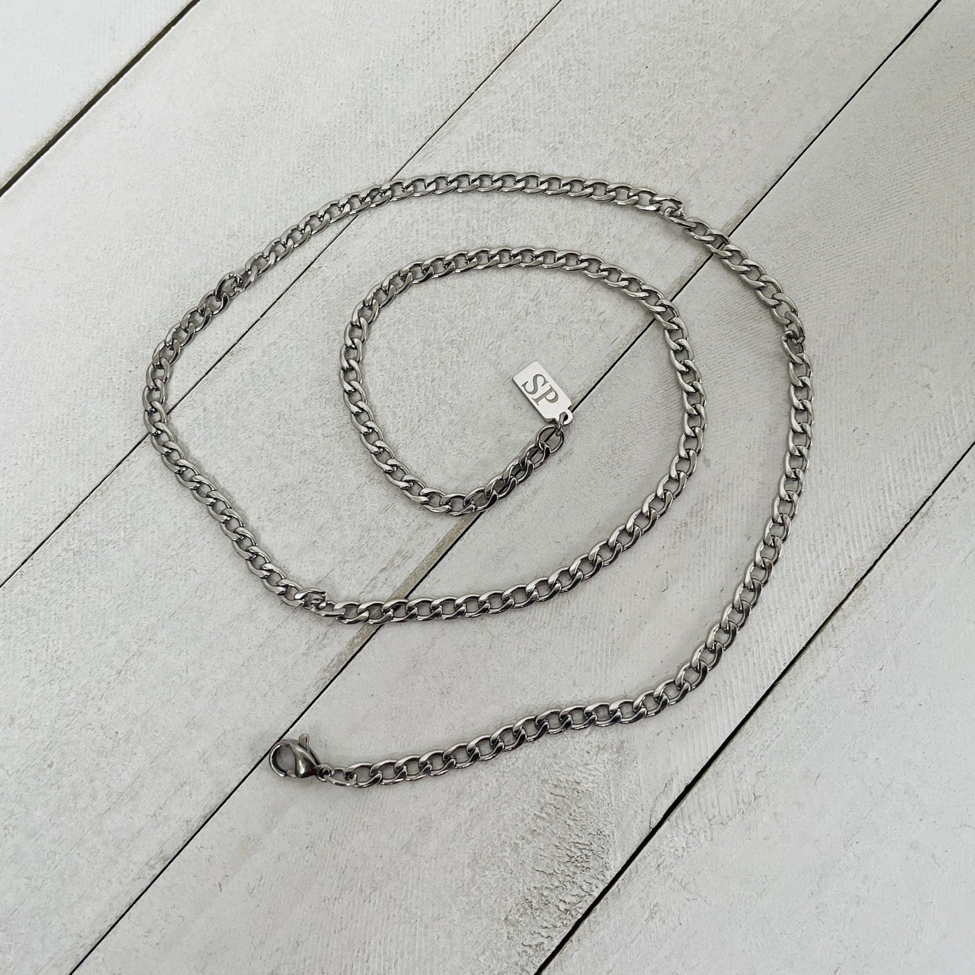 4mm Silver Curb Chain - HimleyJewelry