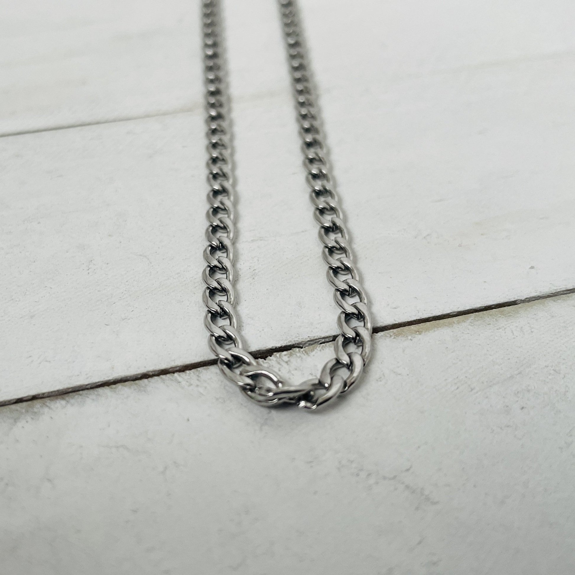 4mm Silver Curb Chain - HimleyJewelry