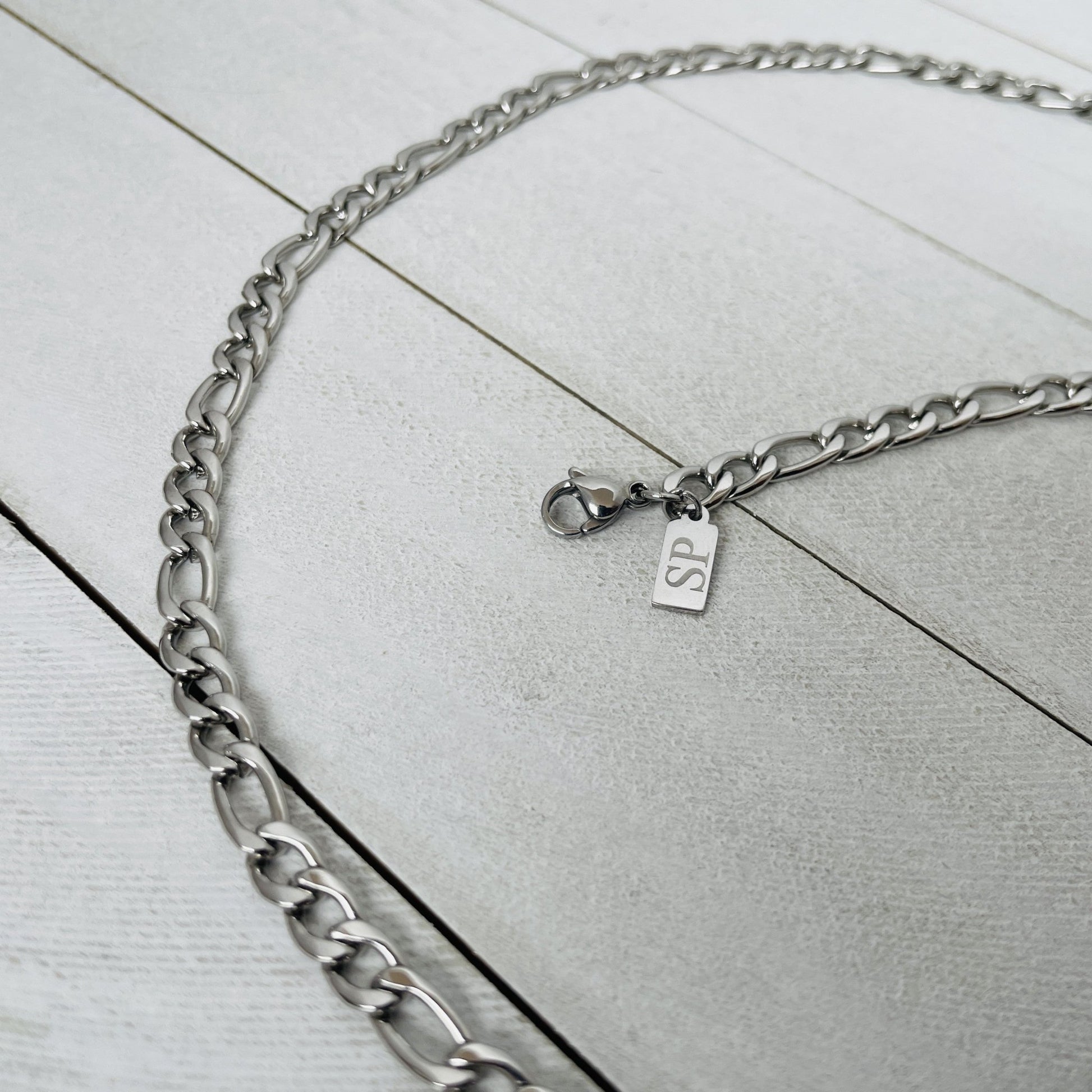 Custom 5mm Silver Figaro Chain - HimleyJewelry