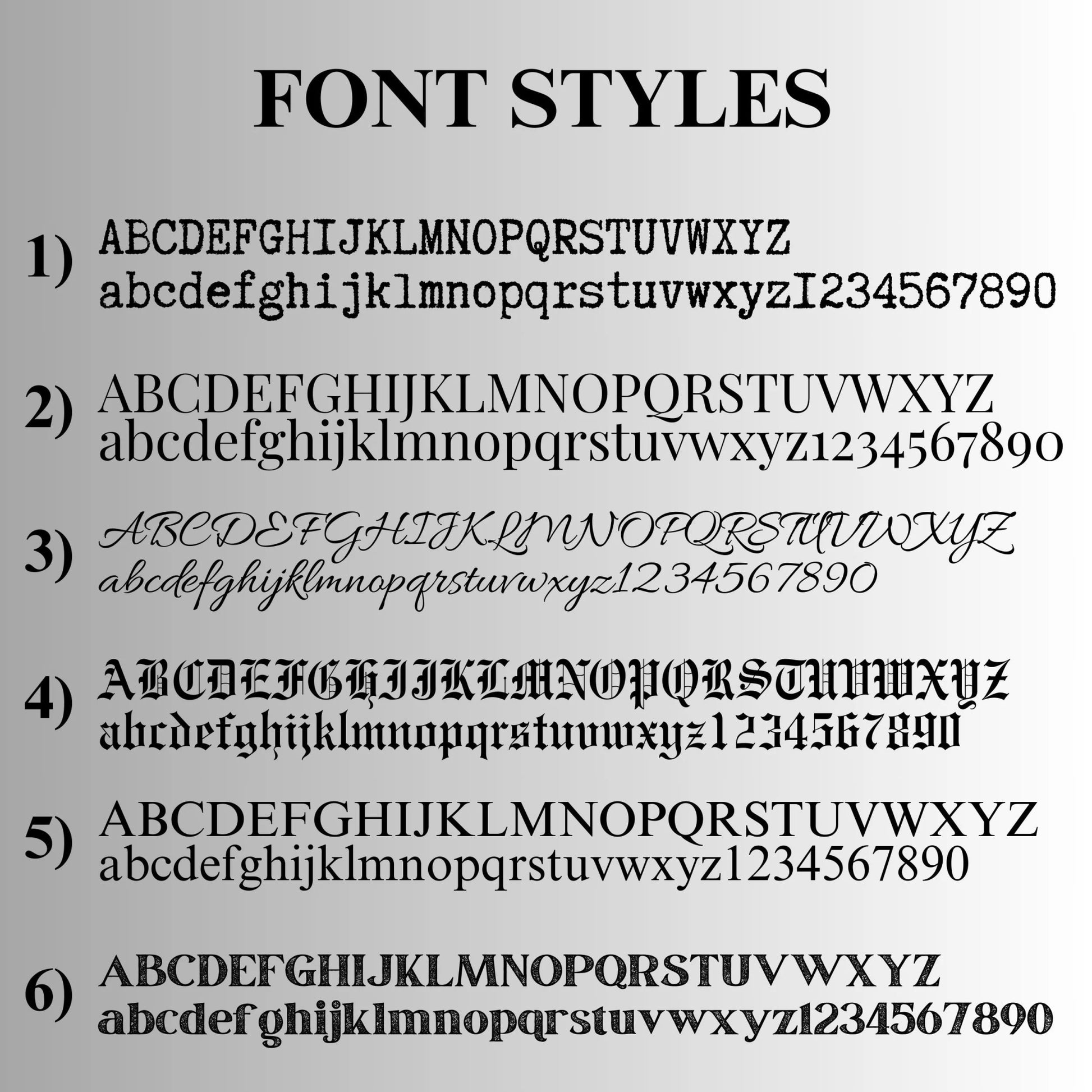 font styles  - HimleyJewelry