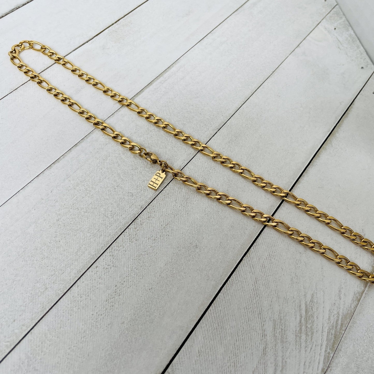 Gold 5mm Figaro Chain - HimleyJewelry