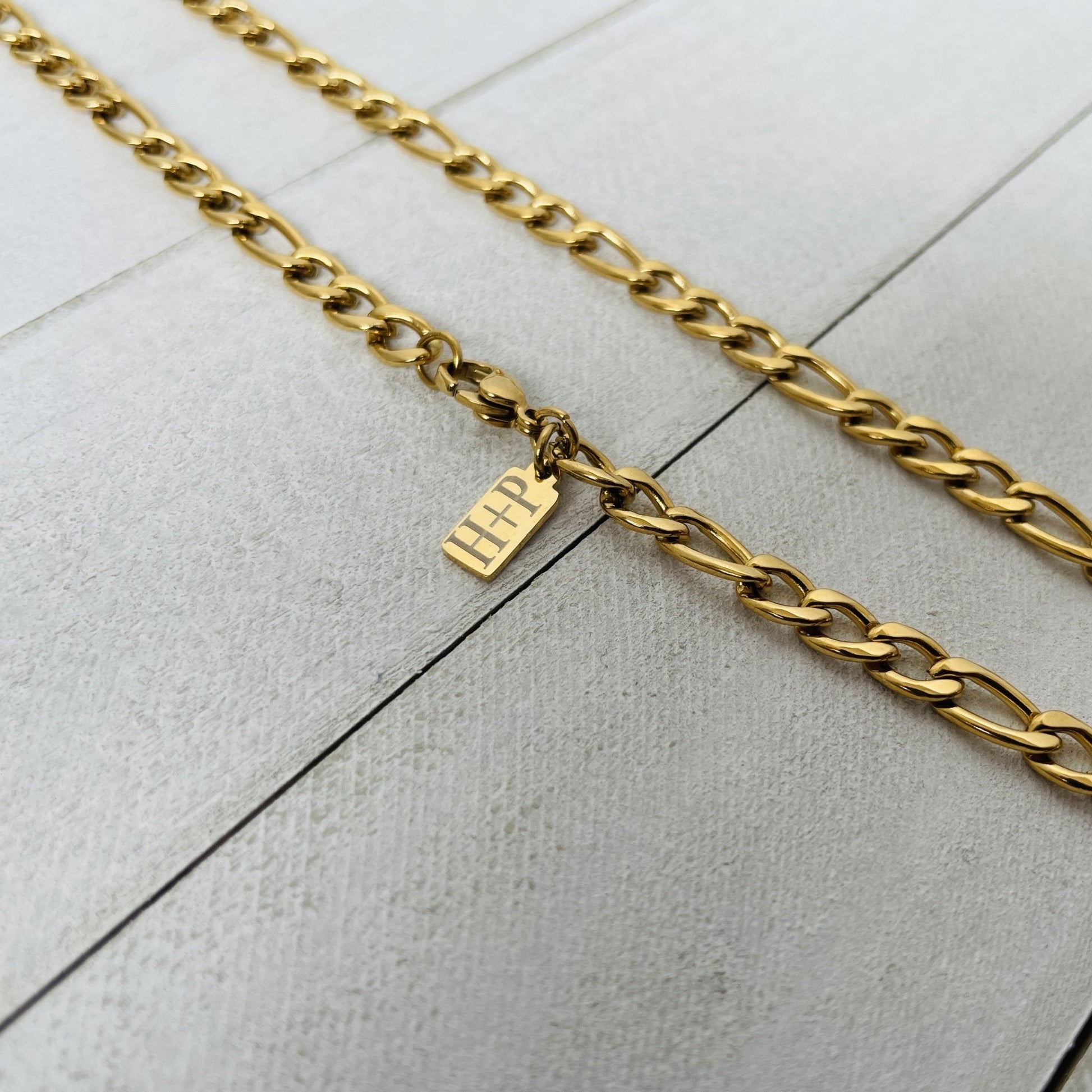 Gold 5mm Figaro Chain - HimleyJewelry